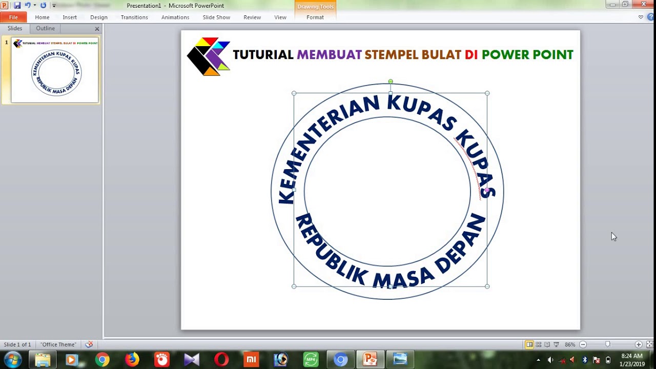 TUTORIAL MEMBUAT  DESAIN  STEMPEL DI  POWER POINT YouTube