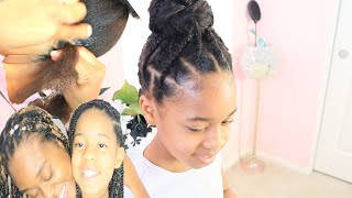 Knotless Feed in braids for the first time! Protective Styles Stay Home 2020 Cyn Doll