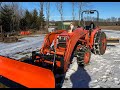 Kubota L4600 HST snow plowing setup