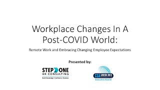Webinar Changing Employee expectations and remote work 06 09 20