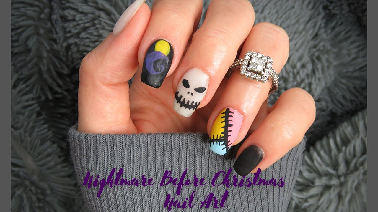 2. "Nightmare Before Christmas Nail Art Tutorial" - wide 1