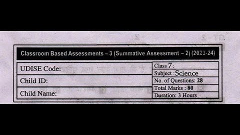 Ap 7th Class Sa-2 Science question paper 2024💯💯 || ap 7th Class sa2 Science  question paper 💯💯🥳2024