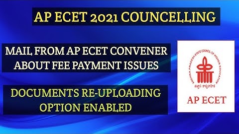 FEE PAYMENT ISSUE MAIL FROM APECET CONVENER| DOCUMENTS REUPLOADING ENABLED| APECET 2021 COUNCELLING