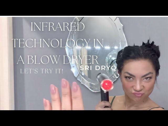 Infrared Technology In a Blow Dryer! - Trying out the SRI DRYQ - The ultimate portable hair dryer! class=