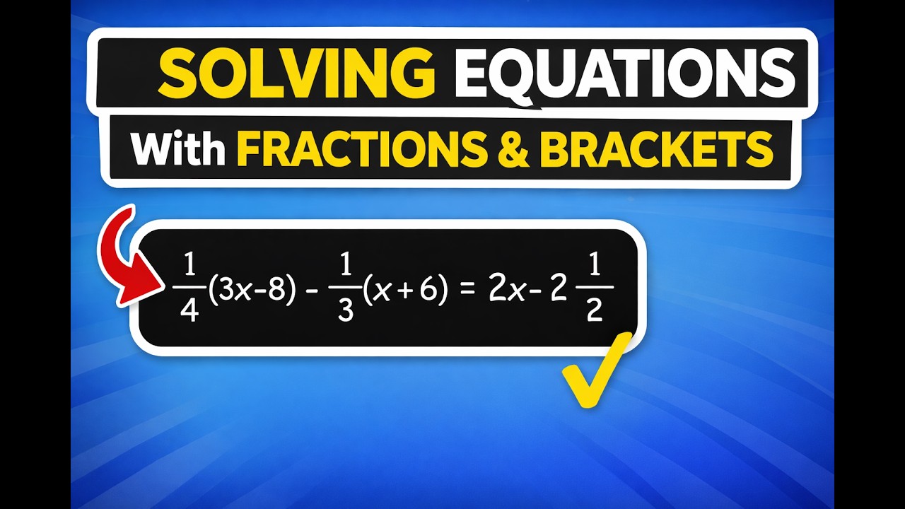 How to Solve Equations with Fractions and Brackets Easily #equation # ...