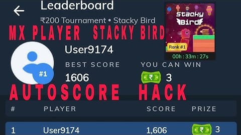 Mx Player Stacky Bird Autoscore Hack Trick| Mx Player Stacky Bird 1st Rank Kaise Kare||||