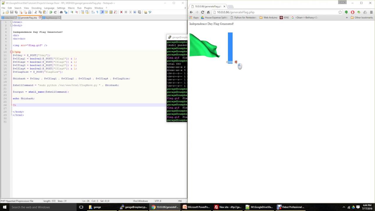 P4/7: Raspberry Pi Secure Garage Door - HTML/PHP Server Files - YouTube