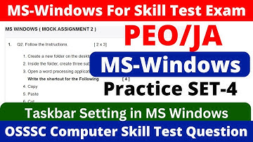 PEO Skill Test MS Windows Question Preparation 2023 Odisha || previous year skill test question