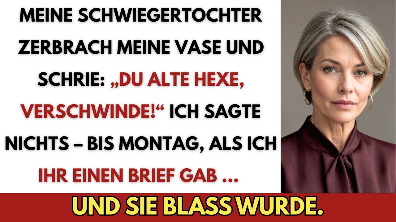 Es war ein Sonntag wie jeder andere – Kaffeeduft, Stimmen, Blumen auf dem Tisch. Dann fegte Bianca die Vase meiner Großmutter vor zwanzig Gästen zu Boden. Tausend Scherben, Stille. Sechs Monate...