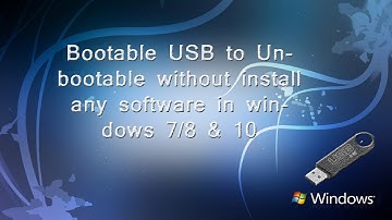Bootable usb to unbootable without any software in windows 7/8/10  || Urdu/Hindi