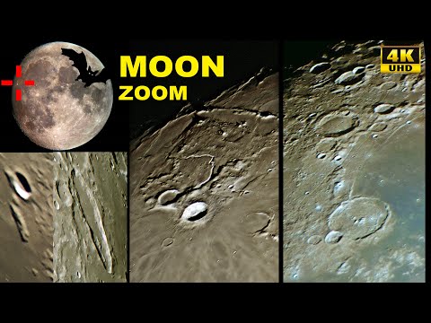 MOON 4K video. Amazing landscape of the surface of the moon. Lots of weird stuff!