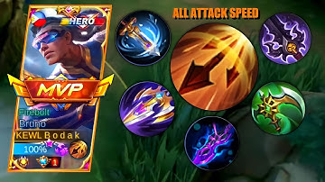 BRUNO ALL ATTACK SPEED BUILD  | BRUNO BEST BUILD AND EMBLEM - MLBB