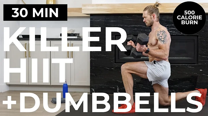 30 Min KILLER HIIT Workout + Dumbbells | NO REPEAT...
