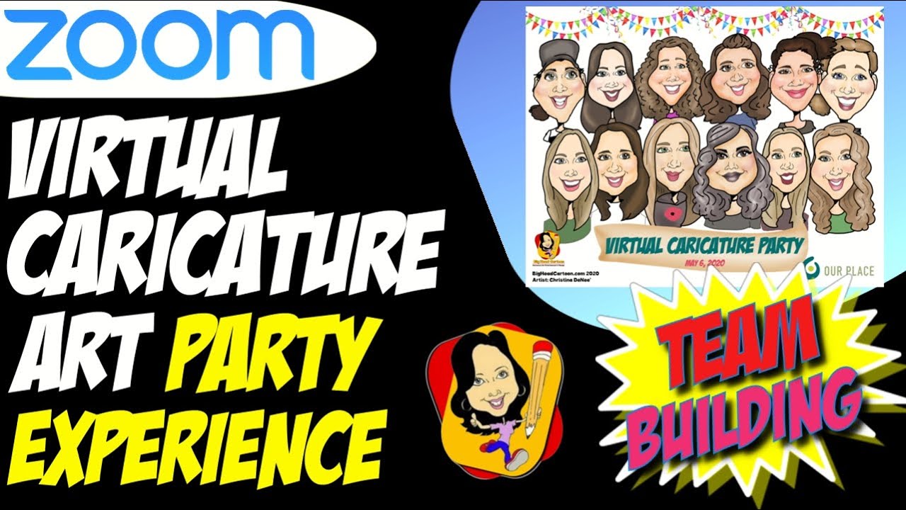 Zoom: Virtual Caricature Art Party Experience|Zoom Team Building Ideas