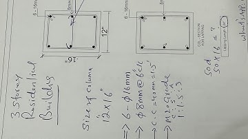 12” x 16” Column Structural design for 3 Storey Building By Civil Engineers