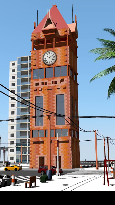3D Clock Tower - Dramatic Collapse Simulation