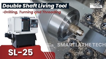 Drilling, turning and threading on small part by SL-25 with double shaft living tool| CNC SMARTLATHE