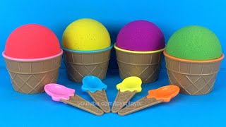 Kinetic Sand in Ice Cream Cups with Surprise Toys | Sesame Street Blindbag, Splashlings