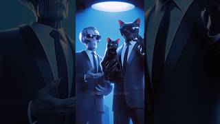 A  cat's story | Man in black vs alien 👽🛸 #catslover #catvideos #respect #kitten #animatedstory