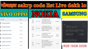 Mobile Plate Code list 8gb Code list 16gb code list 32 gb code list all mobaile screp code list