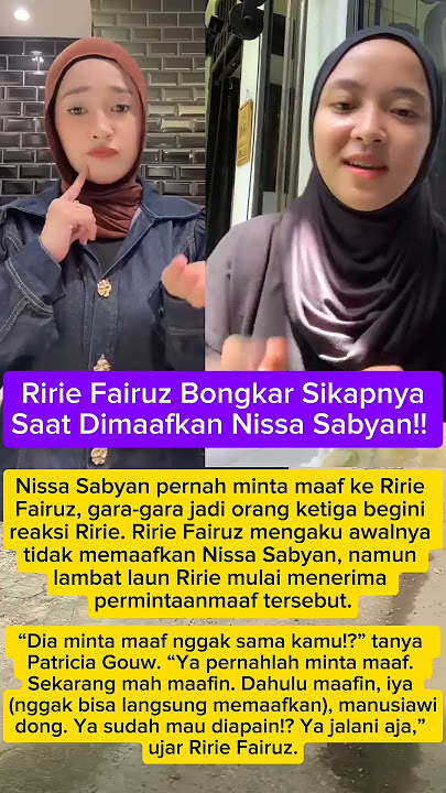Nissa Sabyan Akhirnya Minta Maaf, Begini Reaksi Ririe Fairuz! #NissaSabyan #RirieFairuz #BeritaArtis