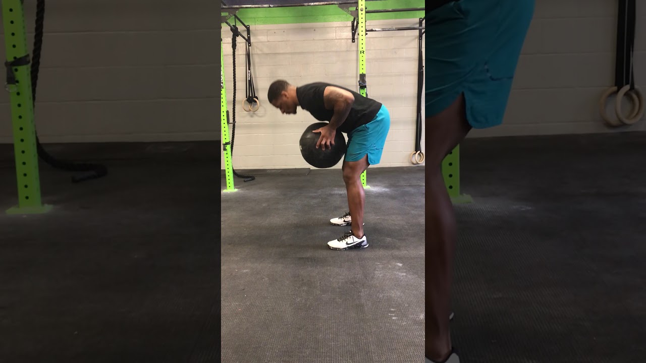 MED ball bent over chest slams YouTube