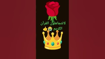 لاتتجاهلون القرآن الكريم 🌹👑 #لايك #اكسبلور