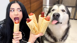 КТО ПЕРВЫЙ СЪЕСТ HOT DOG ? СОБАКА или ХОЗЯЙКА