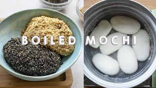 Boiled Mochi With Black Sesame And Peanuts