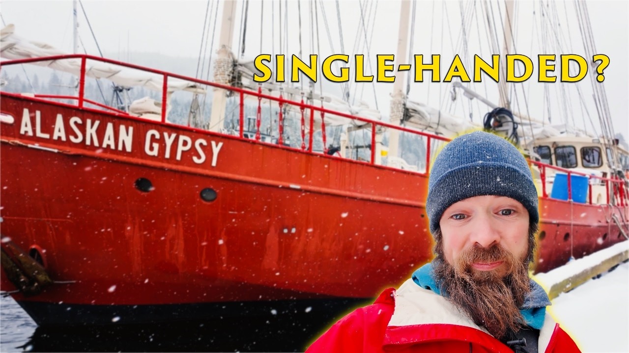 Docking an 80ft Steel Boat Alone on a snowy day in Alaska