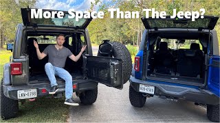 2DR Bronco Vs 2DR Wrangler Rear seat and Cargo Space!