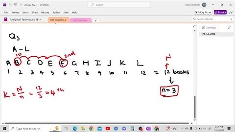 Analytical Techniques 1B Learning Unit 1 Exercises Question 2: Systematic Sampling Calculations 