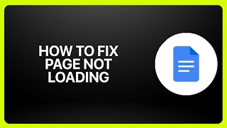 How To Fix Page Not Loading In Google Docs ! Tutorial