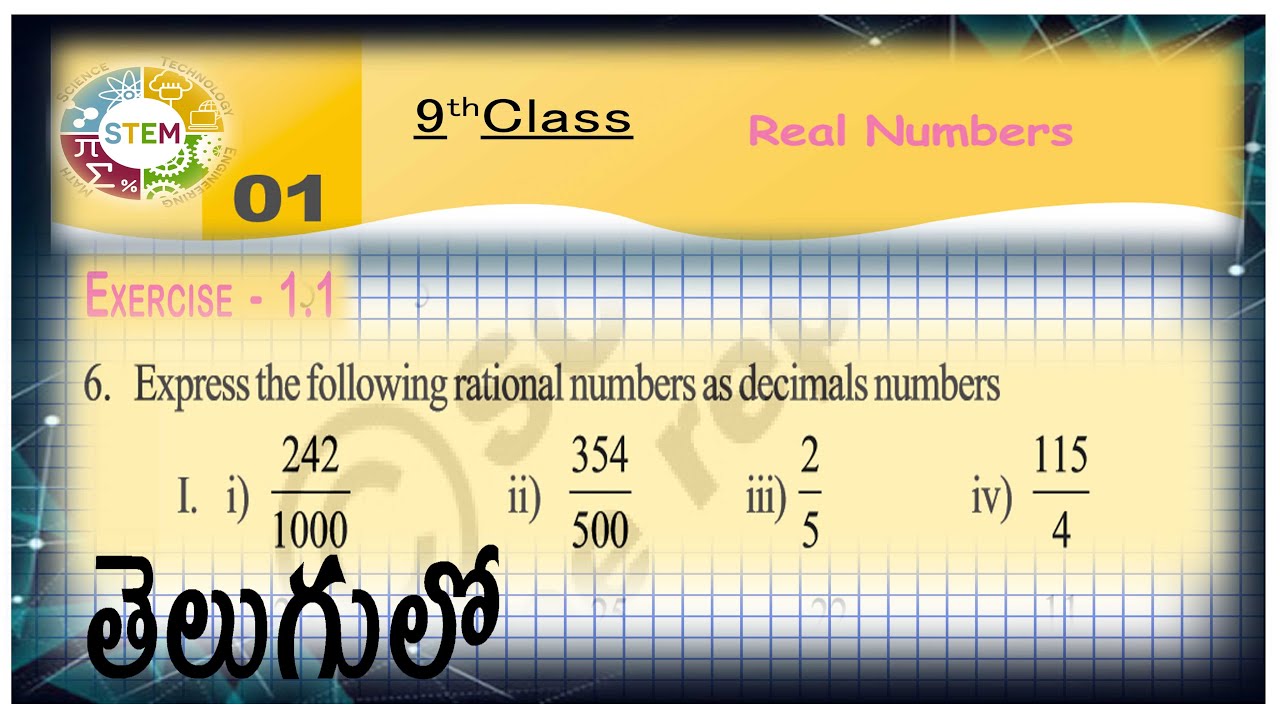 Express The Following Rational Numbers As Decimals Numbers In Telugu Express The Following Rational Numbers As Decimals Numbers In Telugu