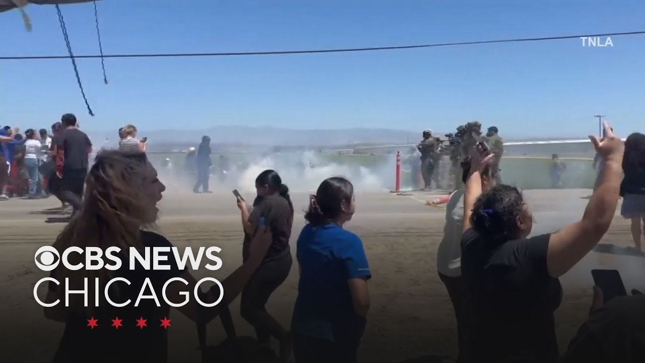 Protesters clash with agents at ICE raid on Southern California cannabis farm