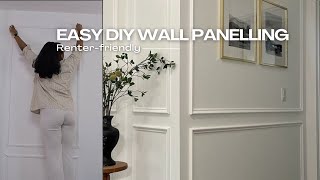 DIY Renter Friendly Wall Paneling Wainscoting | EASY DIY WALL PANELLING - HOW TO GUIDE by Tiera Lovelle 10,016 views 5 months ago 16 minutes