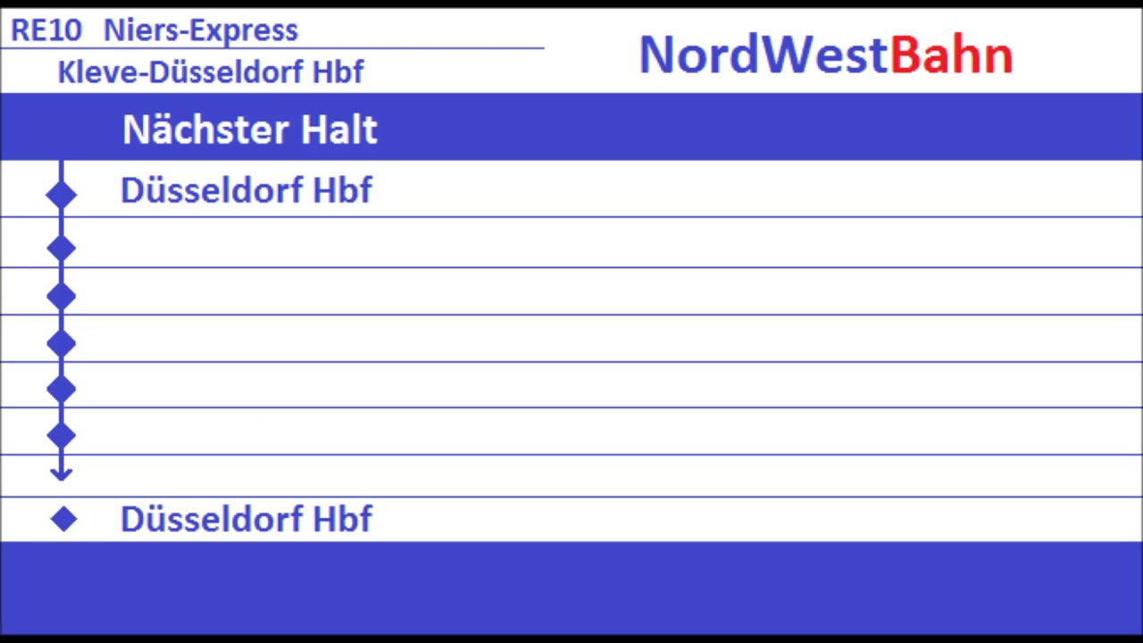 [NordWestBahn] Ansagen RE10 Düsseldorf Hbf - Kleve