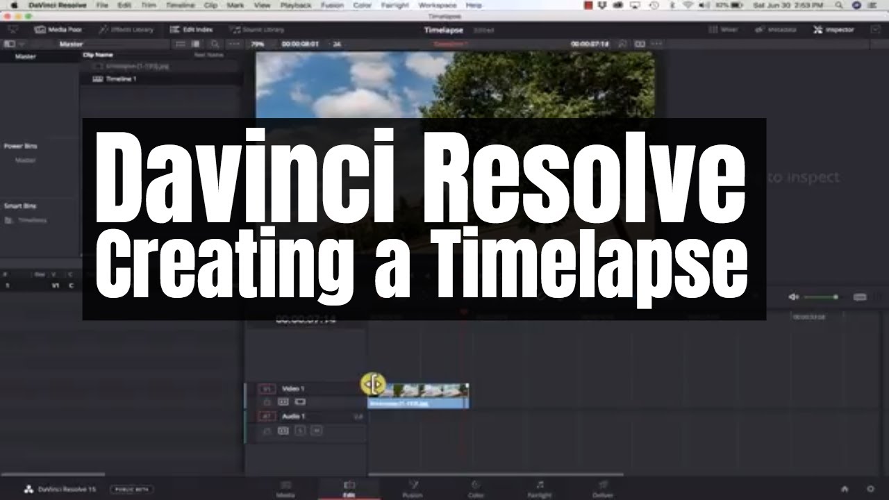 Davinci Resolve - Creating a Timelapse - YouTube