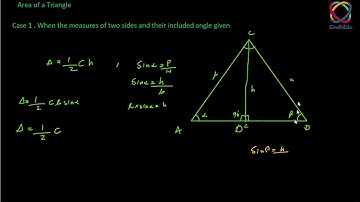 Area of a triangle when given two sides and an included angle | Topic 12.6 | Hindi | Urdu | part 1/1