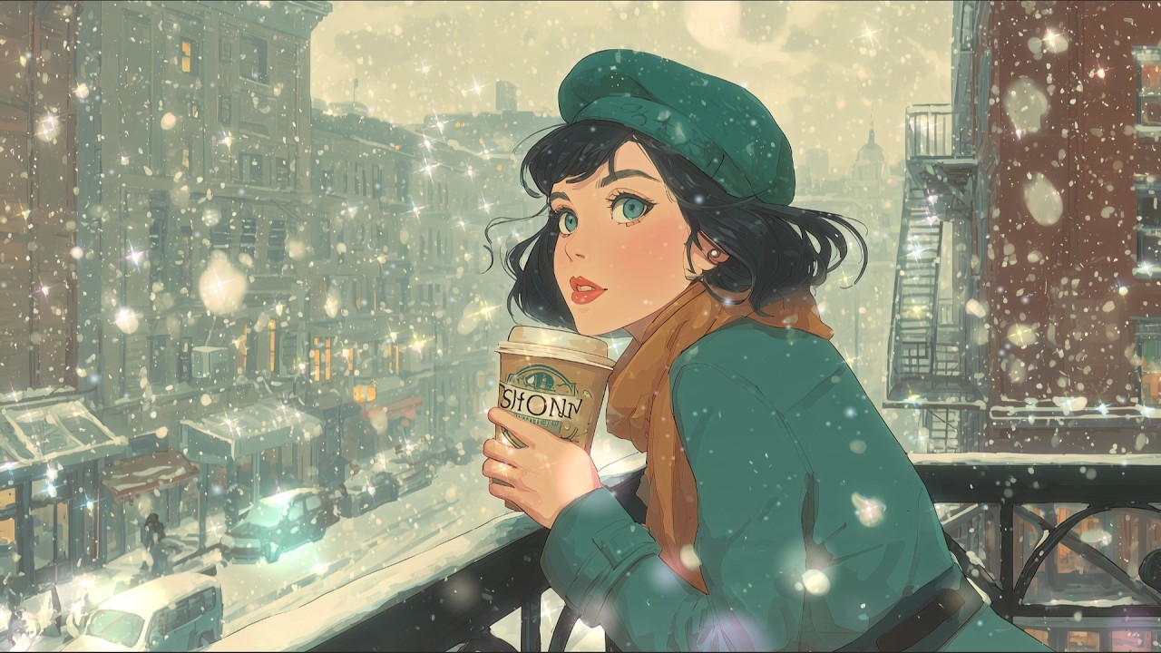 雪の街角でコーヒーの温もりに浸る冬のチル｜作業用BGM【Lo-Fi HIPHOP/Chill Beats】