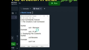 cat Command in Linux | Linux Tamil #shorts