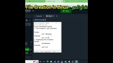cat Command in Linux | Linux Tamil #shorts