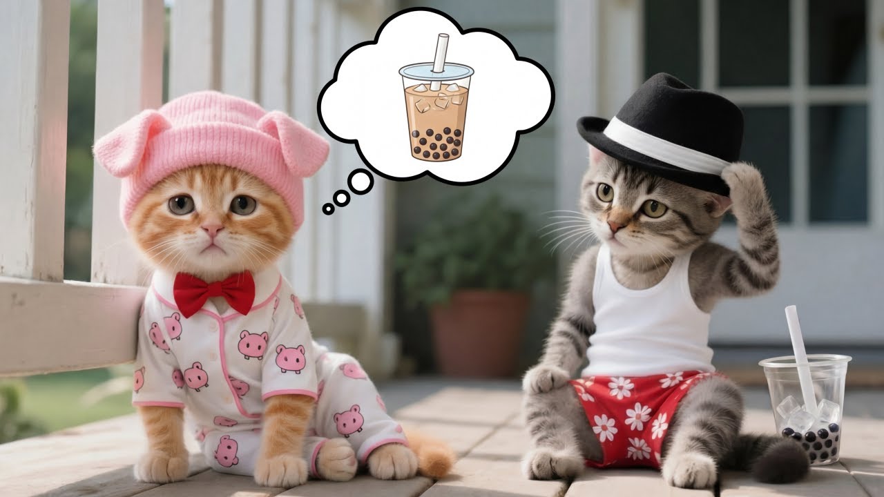 Adorable Ginger Didn’t Get To Drink The Bubble Milk Tea Before It Was Gone!