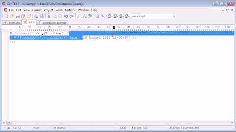 jQuery Tutorial - 134 - Creating a day/hour/min/sec countdown plugin