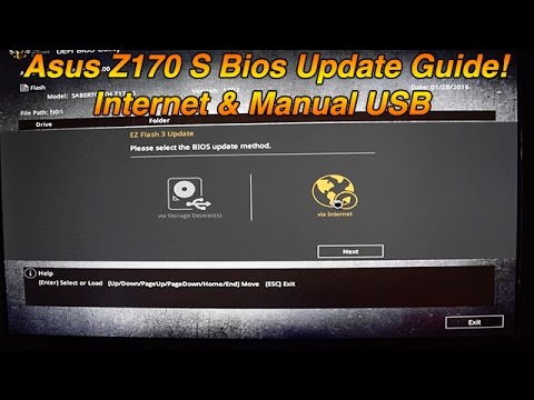Bios Update Asus Sabertooth Z170 S  Via Internet Download  And USB Manual THE EASY WAY!