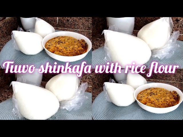 How to make tuwo shinkafa with rice flour - rice fufu- rice ball- grind rice class=