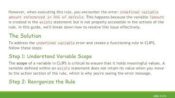 Resolving Undefined variable amount Error in CLIPS Rule Engine