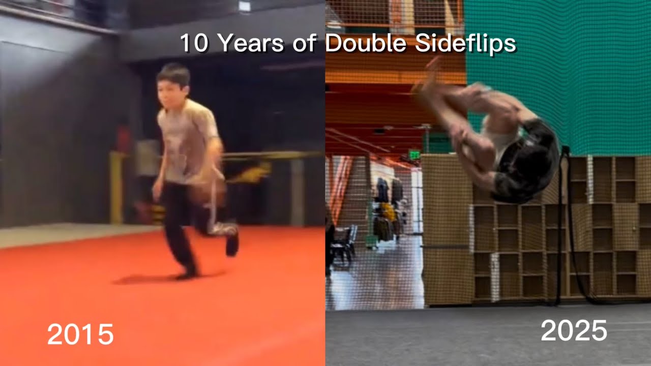 10 Year Double Sideflip Progress