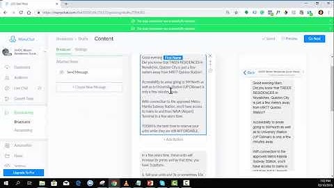 How to send broadcast message in Manychat