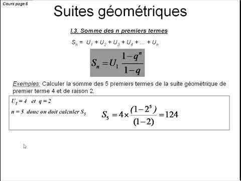 Suites géométriques II 3 Calcul de la somme des n premiers termes - YouTube